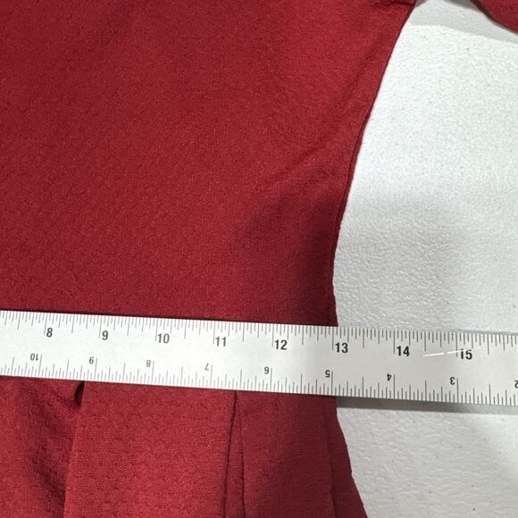 Lularoe Women's Dress Sz XS Fit & Flare Red Pleated Pockets Stylish Short Sleeve - Picture 10 of 12